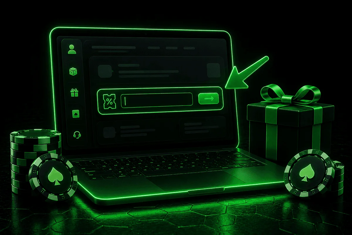 Where to enter a Rainbet promo code visual